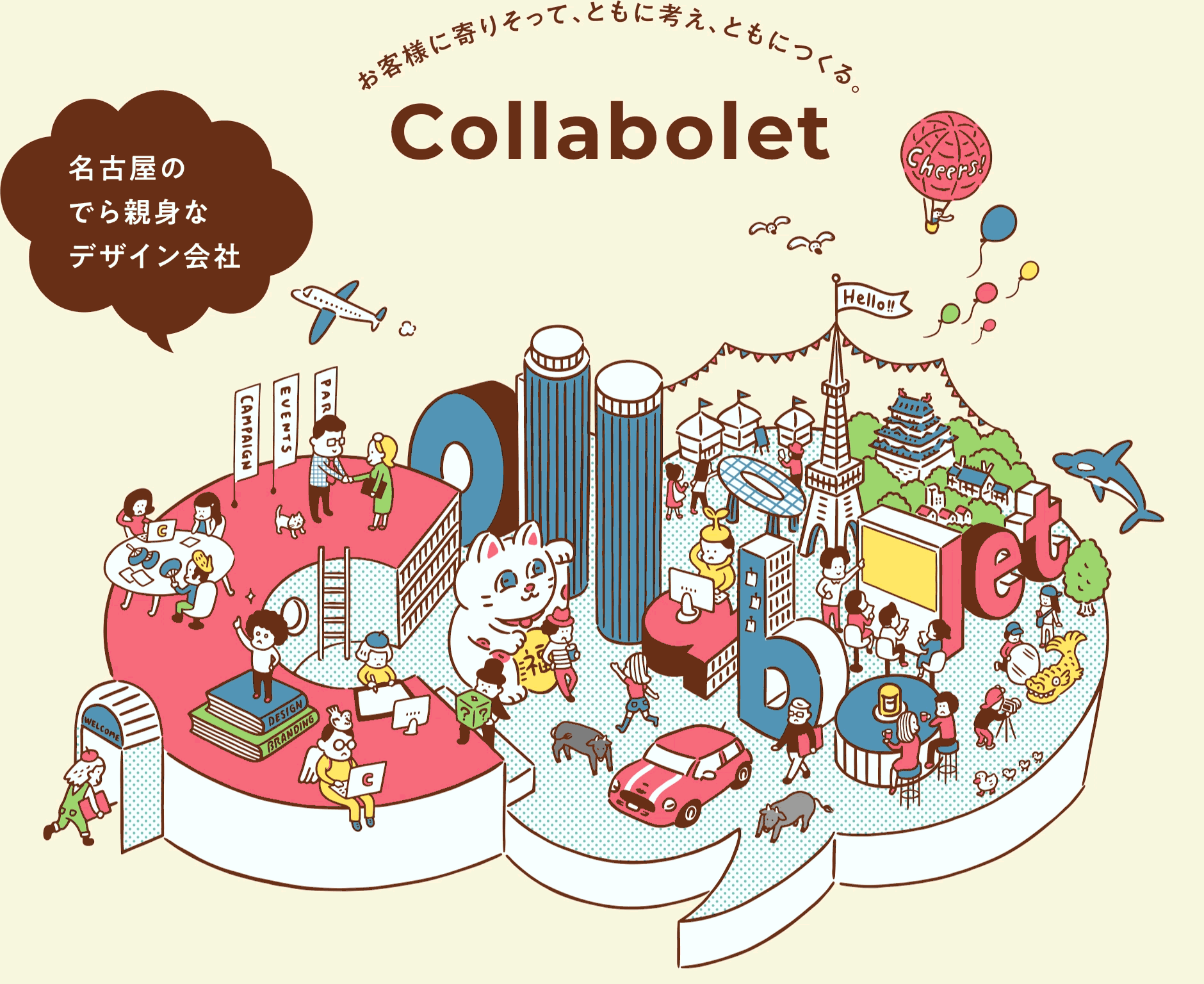 お客様に寄り添って、ともに考え、ともにつくる。名古屋のでら親身なデザイン会社Collabolet